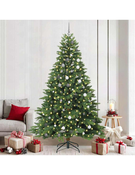 Albero di Natale artificiale con 300 LED Verde 240 cm PE e PVC