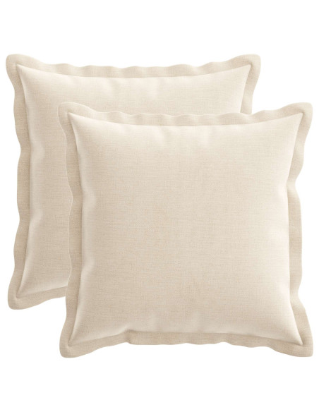 Federa 2 pz HOUTEN Crema 45 x 45 cm Tessuto Chenille