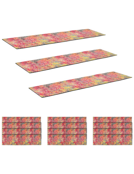 Tappeti per scale 15 pz 76 x 20 cm Multicolore Poliestere