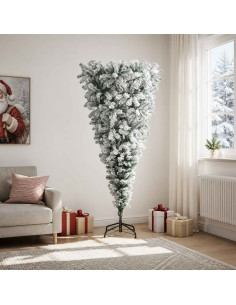 Albero di Natale artificiale capovolto 210 cm PVC e Acciaio