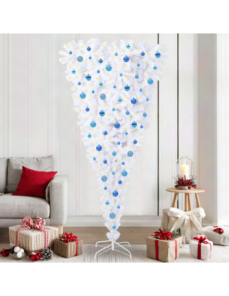Albero di Natale artificiale Bianco 210 cm PVC e Acciaio