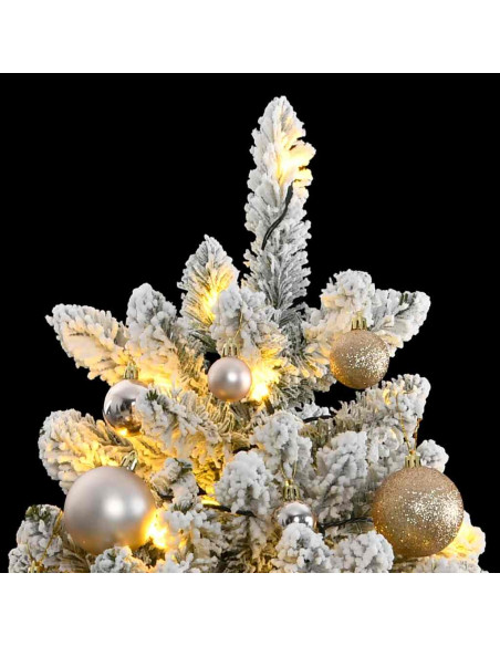 Albero Natale Artificiale Incernierato 300 LED e Palline 270 cm