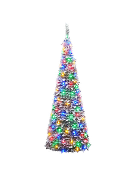 Albero di Natale LED pop-up 120 cm 50 LED PVC Verde e bianco