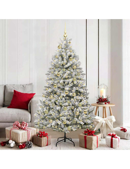Albero di Natale artificiale con 300 LED Verde e Bianco 180 cm