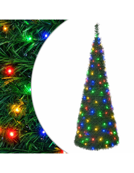 Albero di Natale LED pop-up 180 cm 150 LED PVC Verde