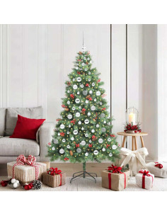 Albero di Natale artificiale 300 LED Bianco caldo PVC e Metallo