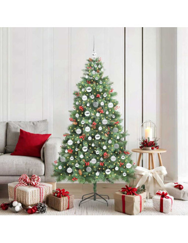 Albero di Natale artificiale 300 LED Bianco caldo PVC e Metallo