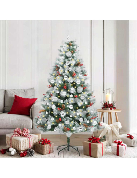 Albero di Natale artificiale Verde e bianco 180 cm