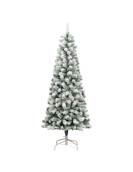 Albero di Natale Artificiale con Rami Pieghevoli Verde e Bianco