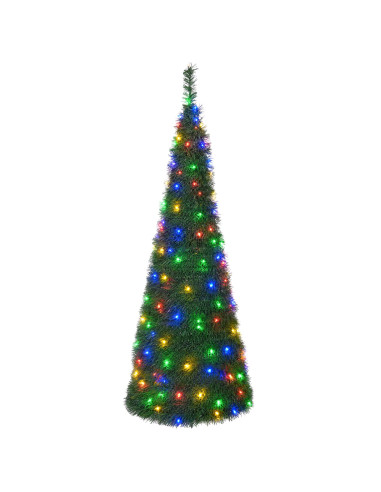 Albero di Natale LED pop-up 120 cm 50 LED PVC Verde