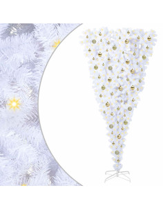 Albero di Natale artificiale Bianco 210 cm PVC e Acciaio 2