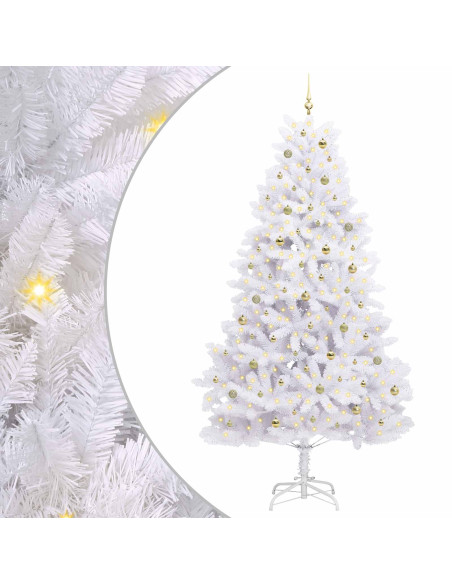 Albero di Natale Artificiale con Rami Pieghevoli Bianco 270 cm
