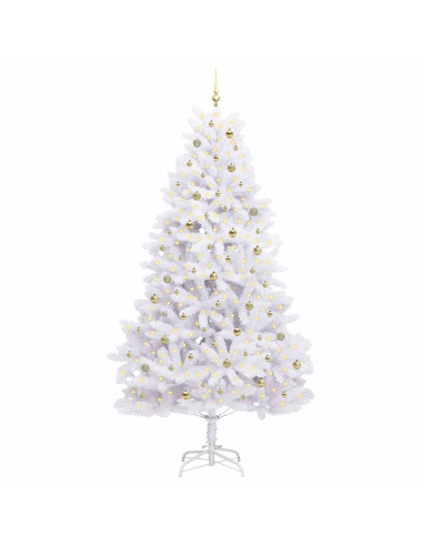 Albero di Natale Artificiale con Rami Pieghevoli Bianco 270 cm