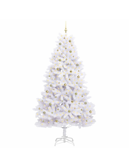 Albero di Natale Artificiale con Rami Pieghevoli Bianco 270 cm