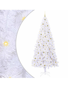 Albero di Natale artificiale Bianco 240 cm PVC e Acciaio 2