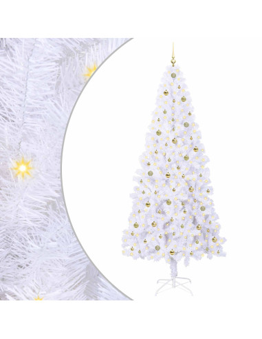 Albero di Natale artificiale Bianco 240 cm PVC e Acciaio
