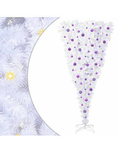 Albero di Natale artificiale Bianco 210 cm PVC e Acciaio
