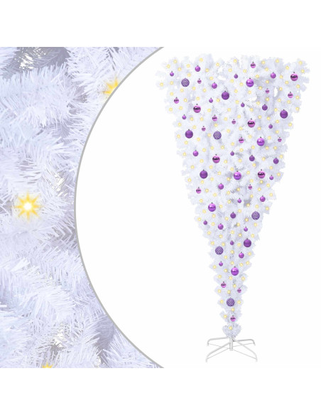 Albero di Natale artificiale Bianco 210 cm PVC e Acciaio