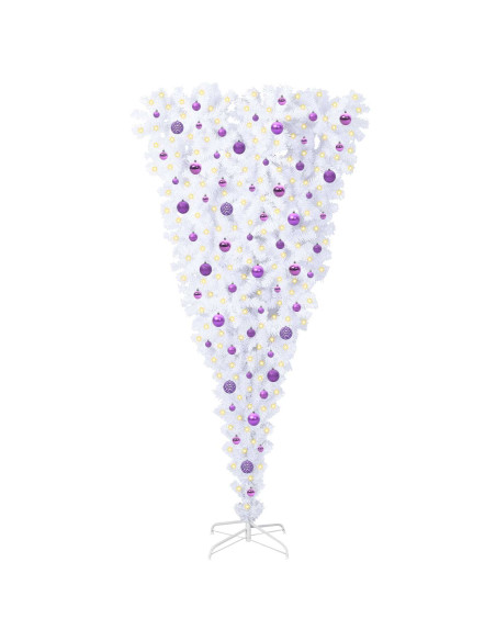 Albero di Natale artificiale Bianco 210 cm PVC e Acciaio