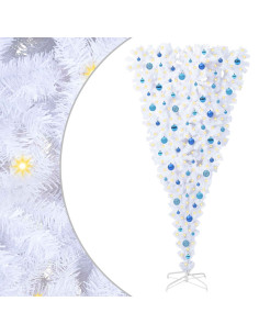 Albero di Natale artificiale Bianco 210 cm PVC e Acciaio 2