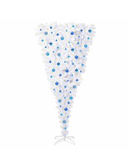Albero di Natale artificiale Bianco 210 cm PVC e Acciaio