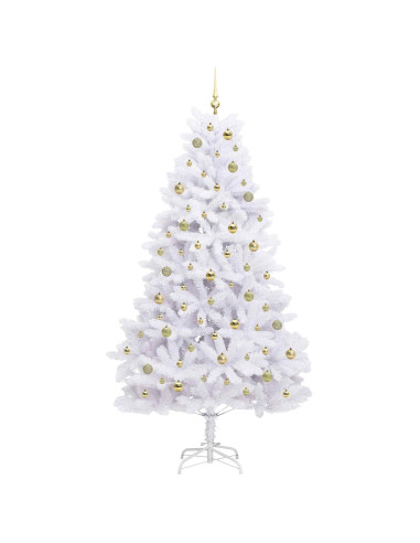 Albero di Natale Artificiale con Rami Pieghevoli Bianco 210 cm