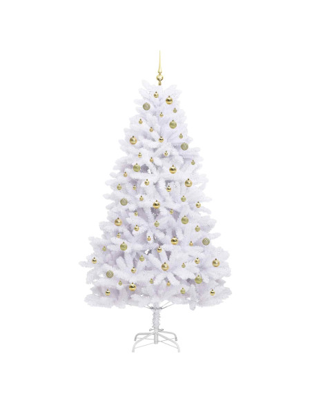 Albero di Natale Artificiale con Rami Pieghevoli Bianco 210 cm