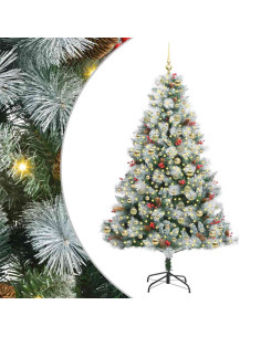 Albero di Natale artificiale Verde e bianco 210 cm 2
