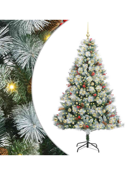 Albero di Natale artificiale Verde e bianco 210 cm