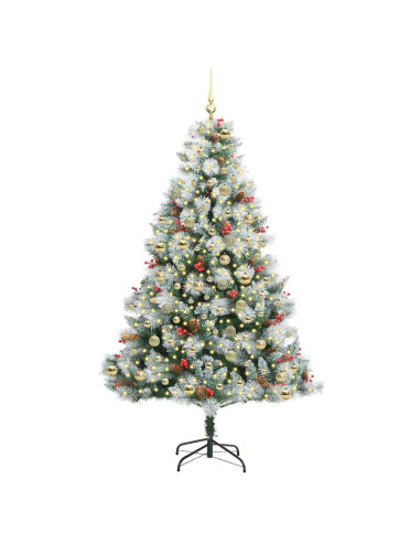 Albero di Natale artificiale Verde e bianco 210 cm