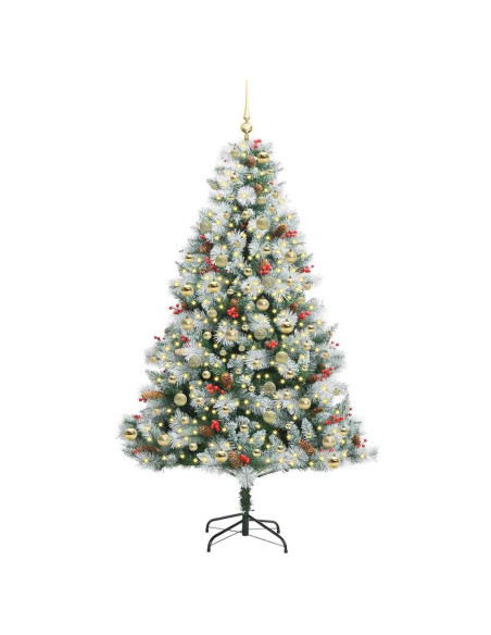 Albero di Natale artificiale Verde e bianco 210 cm