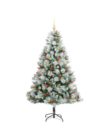 Albero di Natale artificiale Verde e bianco 210 cm