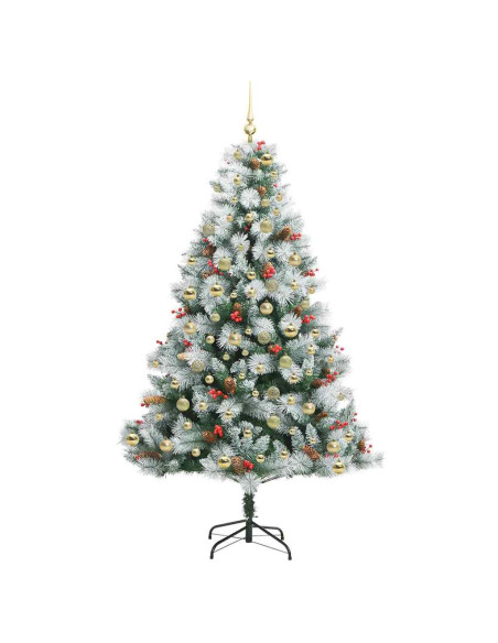 Albero di Natale artificiale Verde e bianco 210 cm