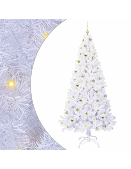 Albero di Natale artificiale Bianco 240 cm PVC e Acciaio