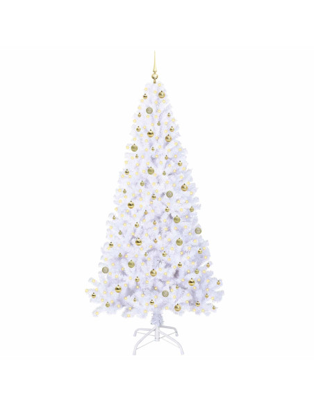 Albero di Natale artificiale Bianco 240 cm PVC e Acciaio
