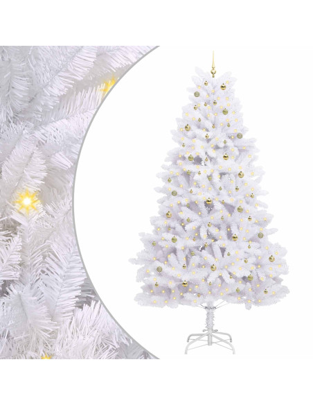 Albero di Natale Artificiale con Rami Pieghevoli Bianco 300 cm
