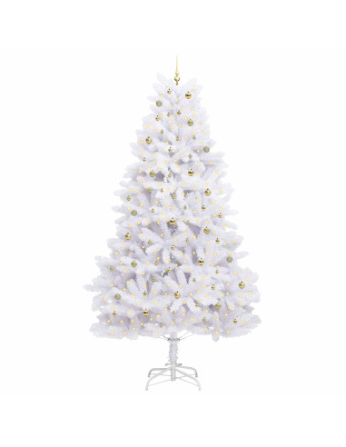 Albero di Natale Artificiale con Rami Pieghevoli Bianco 300 cm