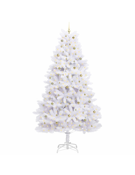 Albero di Natale Artificiale con Rami Pieghevoli Bianco 300 cm