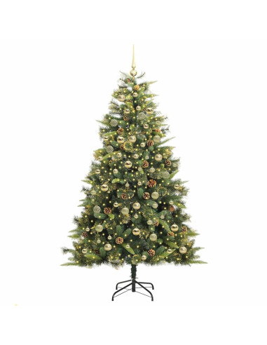 Albero di Natale artificiale pieghevole con coni Verde 180 cm