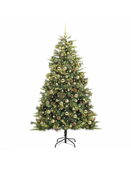 Albero di Natale artificiale pieghevole con coni Verde 180 cm