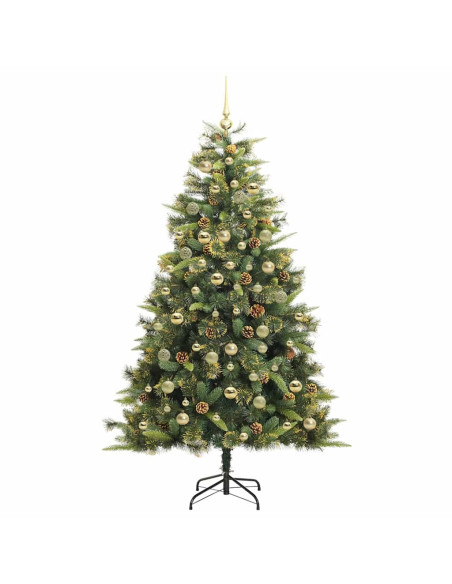 Albero di Natale artificiale pieghevole con coni Verde 180 cm
