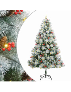 Albero di Natale artificiale Verde e bianco 240 cm 2
