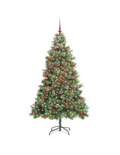 Albero di Natale artificiale 300 LED Bianco caldo PVC e Metallo 2