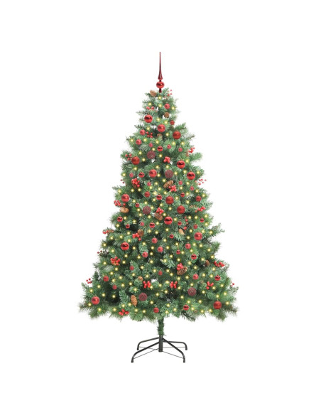 Albero di Natale artificiale 300 LED Bianco caldo PVC e Metallo