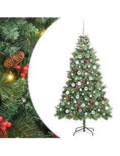 Albero di Natale artificiale 300 LED Bianco caldo PVC e Metallo 2