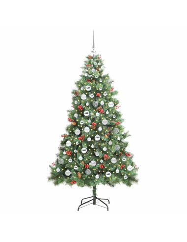 Albero di Natale artificiale 300 LED Bianco caldo PVC e Metallo