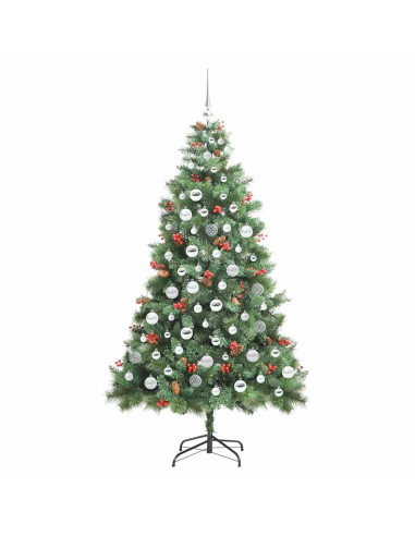 Albero di Natale artificiale 300 LED Bianco caldo PVC e Metallo
