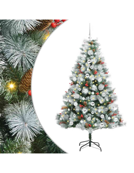 Albero di Natale artificiale Verde e bianco 180 cm