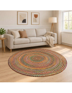 Tappeto da Area Multicolore Ø 210 cm Juta