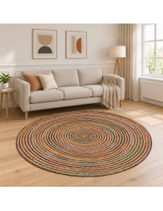 Tappeto da Area Multicolore Ø 240 cm Juta